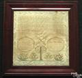 American silk on linen needlework sampler wrought by Sarah Abbey Pittman 1821