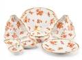 Herend China Fortuna Rust 7 Serving Pieces