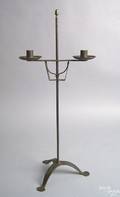 American wrought iron adjustable table top lighting device late 18th c