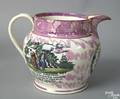 Sunderland pink luster pitcher early 19th c