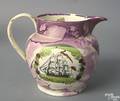 Sunderland pink luster pitcher early 19th c