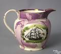 Sunderland pink luster pitcher early 19th c