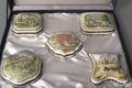 Set of 5 French porcelain dresser boxes
