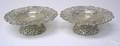 Pair of sterling silver reticulated footed bowls