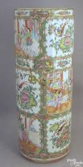 Chinese export porcelain rose medallion umbrella stand 19th c