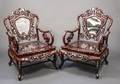 Pair of Chinese Export HongMu Rosewood Armchairs