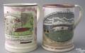Two Staffordshire luster frog mugs early 19th c