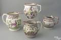 Four Staffordshire luster pitchers 19th c