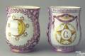 Two similar luster mugs 19th c