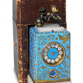 Rossel  LaCour  Orientalist Champlev Enamel Striking Carriage Clock P