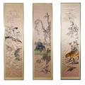 Trio of Chinese Silk Figural Embroidery Panels