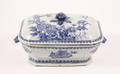 Large Blue  White Chinese Porcelain Lidded Tureen