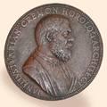 A patinated bronze commemorative medal for the Italian Cremona clockmaker and mathematician Giovanni della Torre