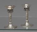 Pair of Georg Jensen silver candlesticks
