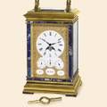 Lapis Inlaid Calendar Carriage Clock La Valle