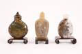 Group of 3 Stone and Horn Snuff Bottles