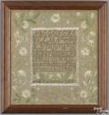 New England silk on linen sampler