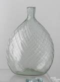 Pittsburgh or Zanesville swirled light green glass flask ca 1835