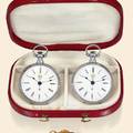 Pair of MidSize Silver Watches Bovet