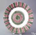Vibrant red and green rainbow bullseye plate