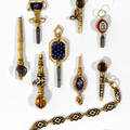 Gold and Enamel Watch Keys Swiss
