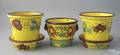 Three canary flower pots 19th c