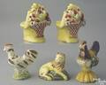 Pair of canary type figural baskets of fruit 19th c