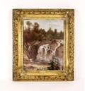 Hudson River School Unsigned Oil wWaterfall