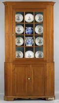 Pennsylvania Federal 2piece cherry corner cupboard ca 1810