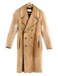 Vintage 1970s Mens Tan Cowhide Overcoat