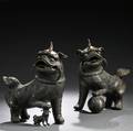 Pair of Bronze Foo Dogs