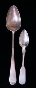 American Coin Silver Spoon Pair PA  VA
