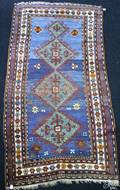 Kurdish Kazak throw rug ca 1930