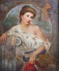 Oil on Canvas of Grecian Woman Framed