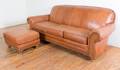 Temple Inc Leather Couch  Ottoman