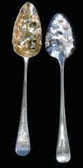 W Elliott Sterling Silver Berry Spoons Pair