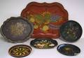Six toleware trays