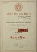 PEL OCTOBER 14 1977 HONORARY OFFICER OF COLOGNE GERMANYS PRINCES GUARD CERTIFICATE