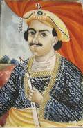 Watercolor on ivory miniature portrait of the Rajah of Benares