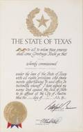 PEL 1975 TEXAS CERTIFICATE OF HONORARY CITIZENSHIP
