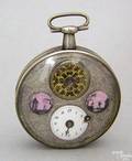 Swiss or French verge fusee silver case pocket watch ca 1790