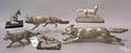 Six silver plated fox figures