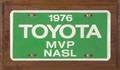 PEL 1976 NASL MVP LICENSE PLATE
