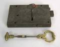 Wrought iron and brass box lock late 18th c
