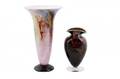 Group of Two Hand Blown Art Glass Studio Vases