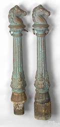 Pair of cast iron hitching posts 19th c