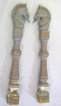 Pair of cast iron hitching posts 19th c