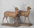 Cast iron buck and doe late 19th c