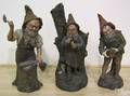 Four continental polychrome decorated plaster gnome figures of men