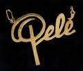 PEL GOLD TONE METAL SIGNATURE PENDANT